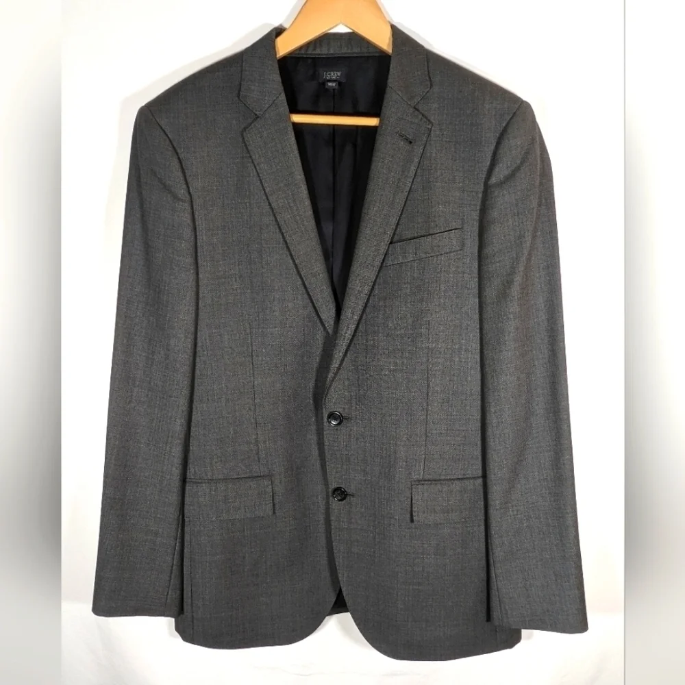 J. Crew N.Y. Ludlow Dark Grey Italian Wool Blazer Size 40R